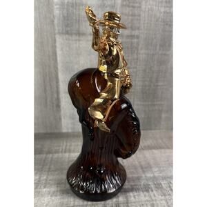 VTG Avon Bucking Bronco Aftershave Gold Tone Cowboy Oland 6oz Decanter